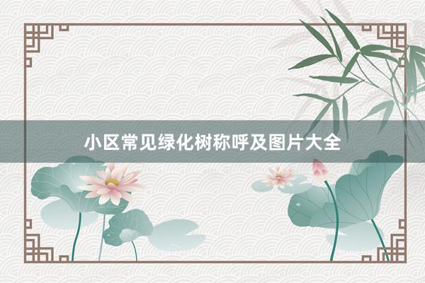 小区常见绿化树称呼及图片大全